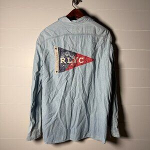 Ralph Lauren Yacht Club Denim Chambray Long Sleeve Button Down Shirt XL